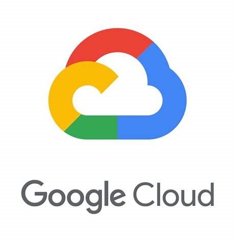 Google Cloud logo with colorful cloud design.