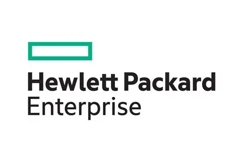 Hewlett Packard Enterprise logo on white background.