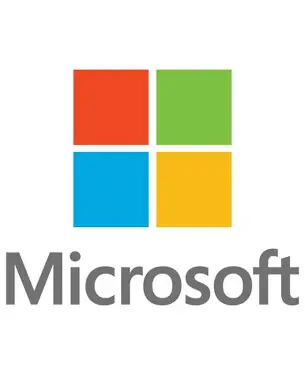 Microsoft logo with colored squares.