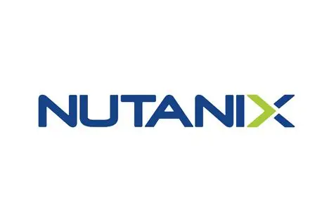 Nutanix logo with blue and green text.