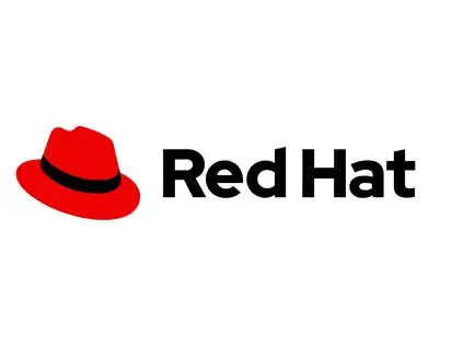 Red Hat logo with red fedora.